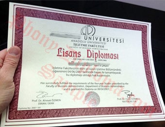 Anadolu Universitesi (2) - Fake Diploma Sample from Turkey